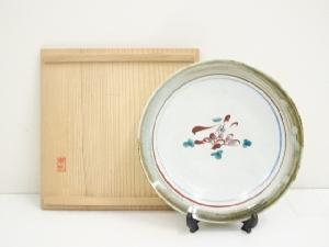 廣永窯造　色絵花文飾皿（共箱）